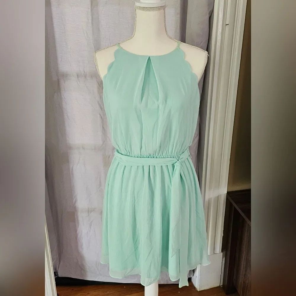 Elegant Mint Green Sleeveless Dress Juniors Size Medium